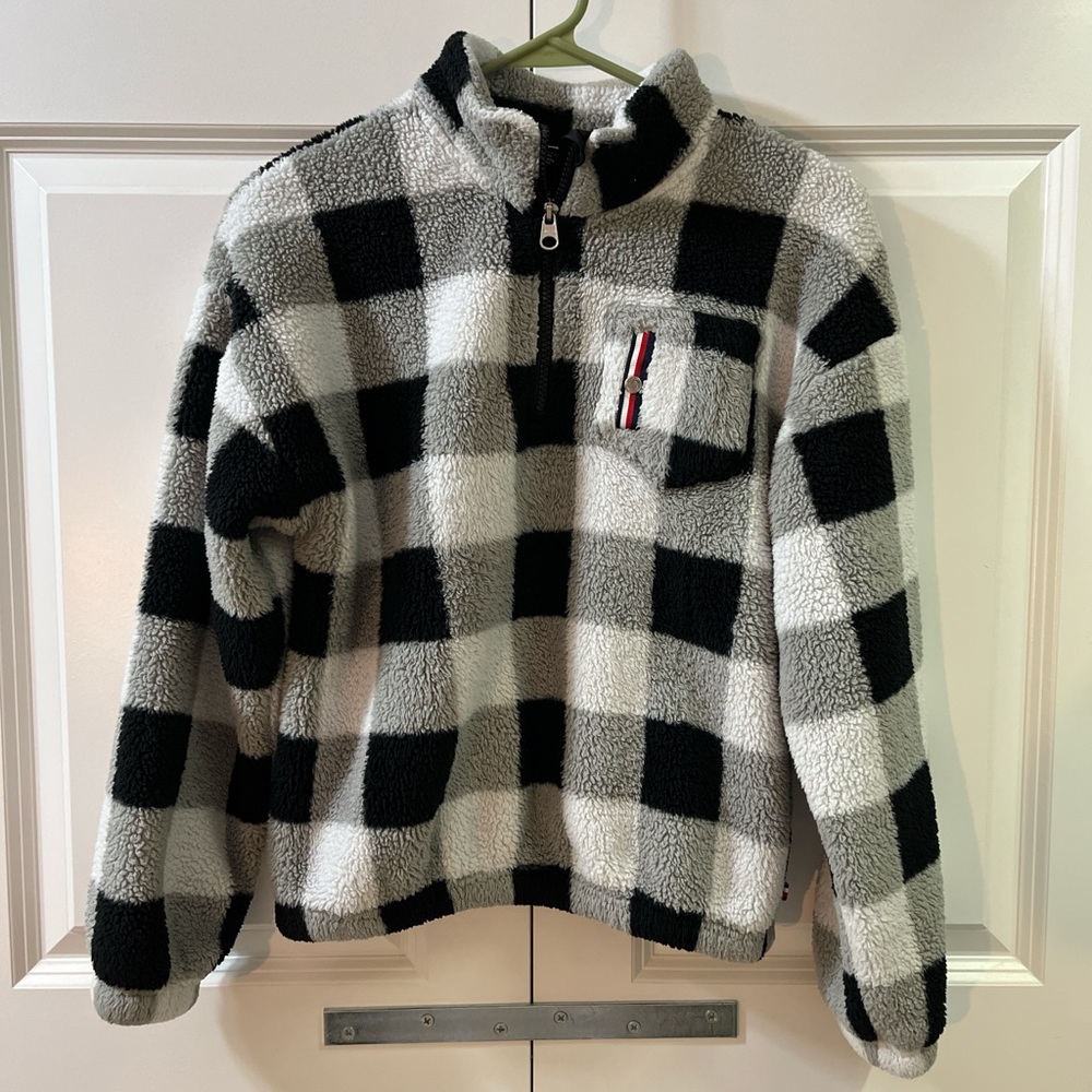 Tommy Hilfiger Black and Gray Fleece Jacket